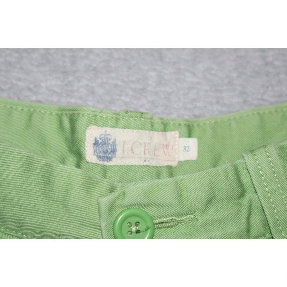 J Crew Chino Shorts Men 32 Green Stanton 9 Inch Inseam Cotton Casual Preppy